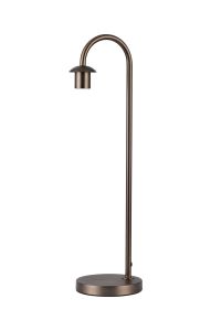 Zara Curved Table Lamp Without Shade, 1 Light E27, Bronze