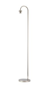 Zara Curved Floor Lamp Without Shade, 1 Light E27, Polished Nickel