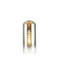 Zara Tubular 10 x 25cm Glass Shade (A), Smoke Fade