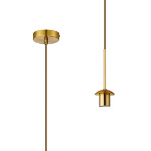 Campo 1.75m Single Pendant (FRAME ONLY), 1 Light E27, Brass Gold