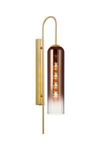 Campo 70cm Curved Wall Light, 1 Light E27, Satin Gold / Copper Fade