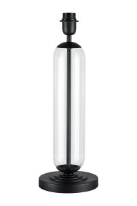 Campo Tubular Table Lamp Without Shade, 1 Light E27, Satin Black/Clear Glass