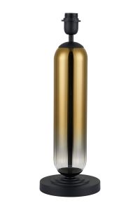 Campo Tubular Table Lamp Without Shade, 1 Light E27, Satin Black/Gold Fade Glass