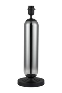 Campo Tubular Table Lamp Without Shade, 1 Light E27, Satin Black/Smoke Fade Glass