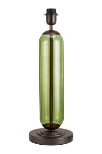 Zara Tubular Table Lamp Without Shade, 1 Light E27, Matt Bronze Plated/Moss Green Glass