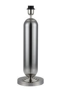 Campo Tubular Table Lamp Without Shade, 1 Light E27, Polished Nickel/Smoke Fade Glass