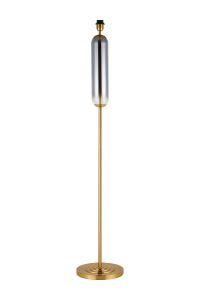 Campo Floor Lamp Without Shade, 1 Light E27, Brass Gold/Smoke Fade Glass