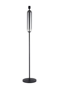 Campo Floor Lamp Without Shade, 1 Light E27, Satin Black/Smoke Fade Glass