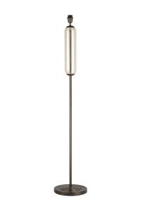 Zara Floor Lamp Without Shade, 1 Light E27, Matt Bronze Plated/Cognac Glass