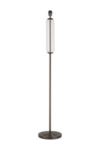 Zara Floor Lamp Without Shade, 1 Light E27, Matt Bronze Plated/Clear Glass