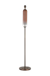 Zara Floor Lamp Without Shade, 1 Light E27, Matt Bronze Plated/Copper Fade Glass