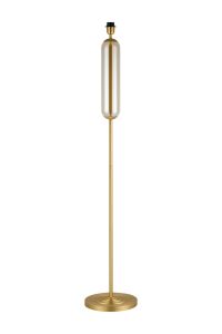 Campo Floor Lamp Without Shade, 1 Light E27, Satin Gold/Cognac Glass