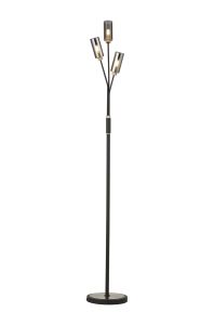 Vico Floor Lamp, 3 Light G9, Anthracite/Satin Nickel/Smoked Glass