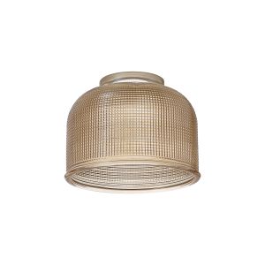Luxe 14.5x11cm Prismatic Dome Glass Shade (D), Amber