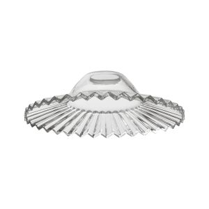 Luxe 21.6x6cm Pleated Disc Glass Shade (F), Clear