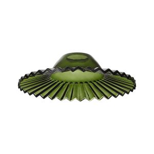 Luxe 21.6x6cm Pleated Disc Glass Shade (F), Moss Green