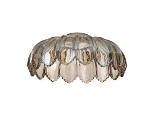 Luxe 26x10cm Petal Bowl Glass Shade (G), Cognac