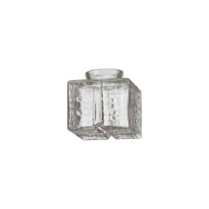 Luxe 10x10x10cm Mottled Square Glass Shade (H), 70cm COLLAR REQUIRED, Clear