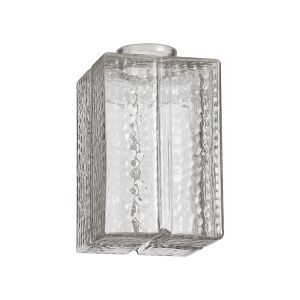 Luxe 20x12x12cm Mottled Rectangular Vertical Glass Shade (K), 70cm COLLAR REQUIRED, Clear