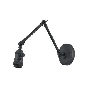 Luxe Adjustable Wall Lamp Switched (FRAME ONLY), 1 x E27, Satin Black