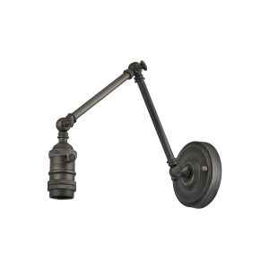 Luxe Adjustable Wall Lamp Switched (FRAME ONLY), 1 x E27, Pewter