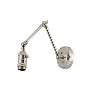 Luxe Adjustable Wall Lamp Switched (FRAME ONLY), 1 x E27, Polished Nickel