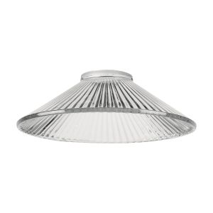 Luxe 25x8cm Pleated Cone Glass Shade (L), Clear