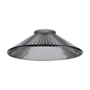 Luxe 25x8cm Pleated Cone Glass Shade (L), Smoke