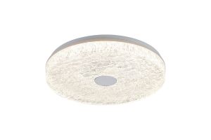 Frozen 48cm Round Ceiling Light, 45W LED, 2700-5000K Tuneable White, 5220lm, Remote Control, White, 3yrs Warranty
