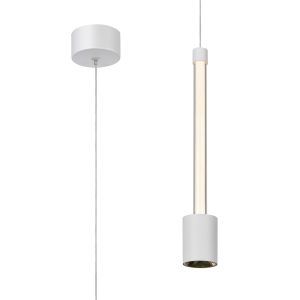 Fugaz 1 Light Pendant, 7W LED, 3000K, 520lm, Sand White/Rose Gold, 3yrs Warranty