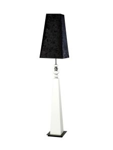 (DH) Galata Floor Lamp 1 Light E27 With Black Shade White/Crystal