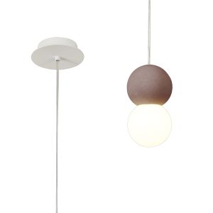 Galaxia 12cm Pendant Round, 1 Light E27, White/Red Cement