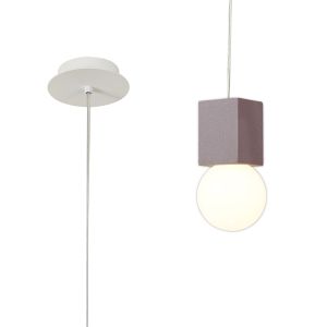 Galaxia 12cm Pendant Square, 1 Light E27, White / Red Cement