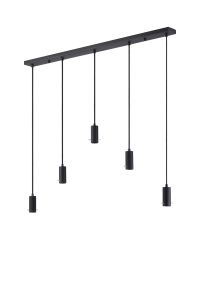Tera Linear 5 Light Pendant, (FRAME ONLY), 5 x E27, Sand Black
