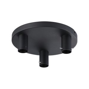 Tera 30cm Round Ceiling Light (FRAME ONLY), 3 x E27, Sand Black