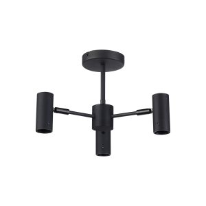 Tera 40cm Semi Ceiling Light Adjustable Arms (FRAME ONLY), 3 x E27, Sand Black