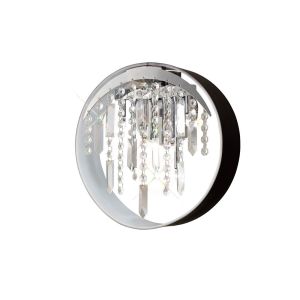 Geo Wall Lamp With Black Shade 7 Light G4 Polished Chrome/Crystal