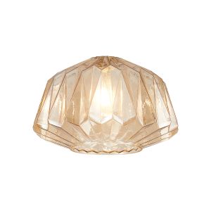 Alux 30cm x 20cm Origami Trapezium Glass (A) Shade, Amber