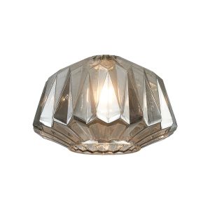 Alux 30cm x 20cm Origami Trapezium Glass (A) Shade, Smoke