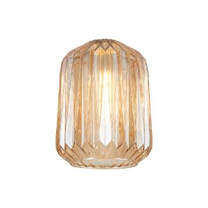 Alux 20cm x 26cm Origami Cylinder Glass (B) Shade, Amber