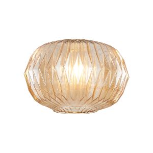 Alux 30cm x 20cm Origami Pumpkin Glass (C) Shade, Amber