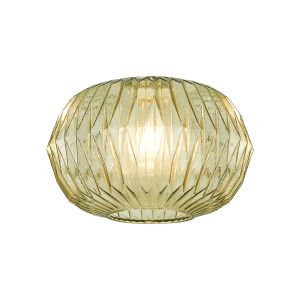 Alux 30cm x 20cm Origami Pumpkin Glass (C) Shade, Moss Green