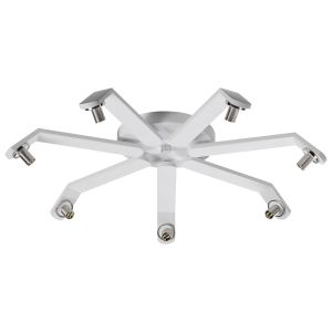 Bagno 64cm Flush Ceiling (FRAME ONLY), 7 Light G9, IP44, White/Polished Chrome