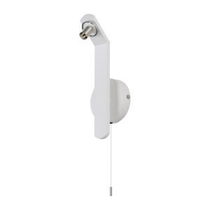 Bagno Pull Switch Wall Light (FRAME ONLY), 1 Light G9, IP44, White/Polished Chrome