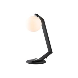 Bagno Table Lamp, 1 Light G9, Black/Polished Chrome/Opal Smooth Round Glass