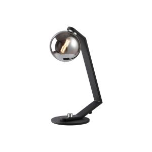 Bagno Table Lamp, 1 Light G9, Black/Polished Chrome/Smoke Smooth Round Glass