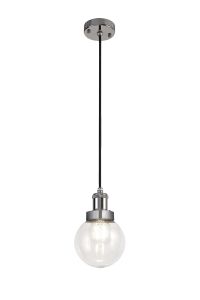 Bianca 15cm Pendant 1 Light E27 IP65 Exterior Titanium Silver/Polished Chrome