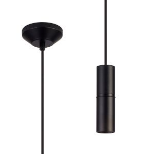 Albor 10cm 1.5m 1 Light Pendant, 1 x E27, Matt Black/Black Braided Cable