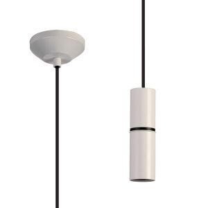 Albor 10cm 1.5m 1 Light Pendant, 1 x E27, Matt White/Black Braided Cable