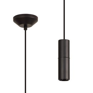 Albor 10cm 1.5m 1 Light Pendant (FRAME ONLY) Without Lampholder Cover, 1 x E27, Matt Black/Black Braided Cable